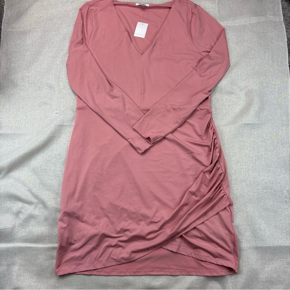 Bar Iii Women's Long-Sleeve Knit Mini Dress Size XL